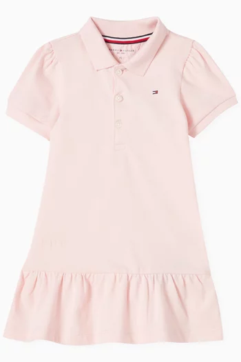 Ruffle Polo Dress in Cotton-blend
