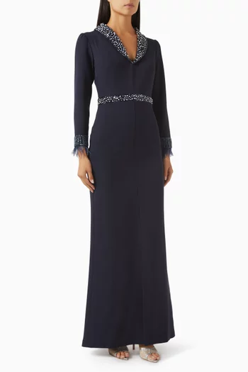 Embellished-trim Gown
