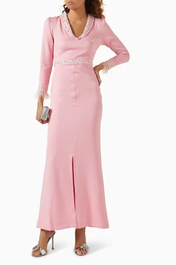 Embellished-trim Gown