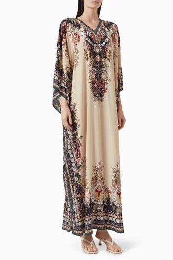Ghufrina Embellished Kaftan in Silk