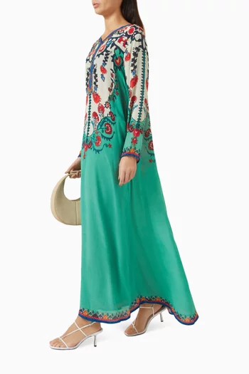 Ghazal Kaftan in Bemberg Crepe
