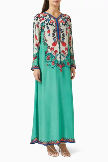 Ghazal Kaftan in Bemberg Crepe
