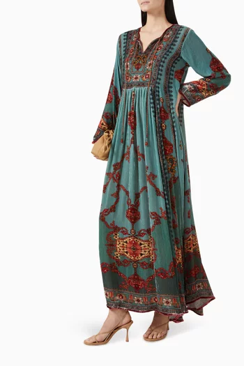 Anisha Kaftan in Silk Velvet