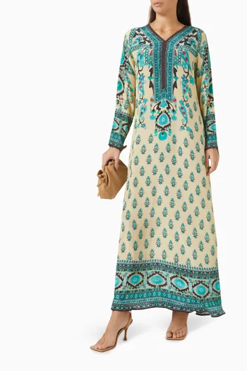 Aminaz Kaftan in Bemberg Crepe