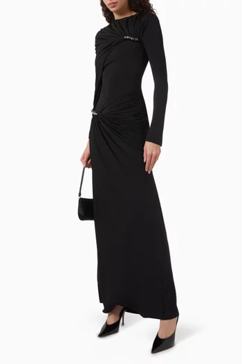 Serenity Draped Maxi Dress in Stretch Crepe