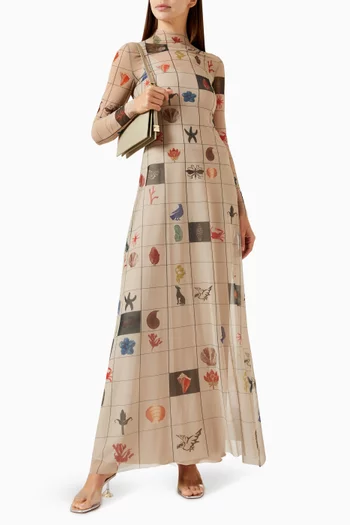 Antipode Tattoo Maxi Dress in Mesh