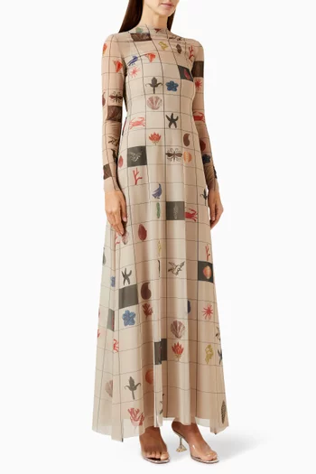 Antipode Tattoo Maxi Dress in Mesh