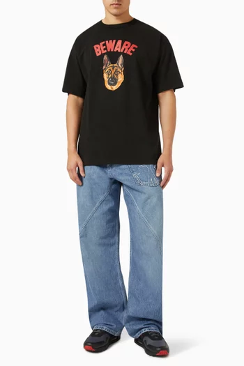 Beware Sign T-shirt in Cotton