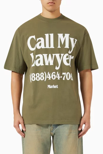 تي شيرت قطن بطبعة Call My Lawyer