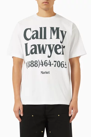 تي شيرت قطن بطبعة Call My Lawyer