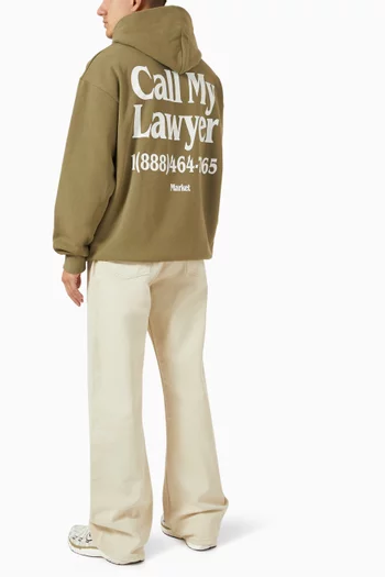 كنزة بغطاء رأس بطبعة Call My Lawyer قطن جيرسيه