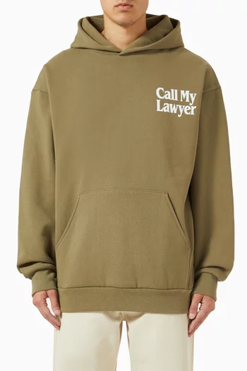 كنزة بغطاء رأس بطبعة Call My Lawyer قطن جيرسيه