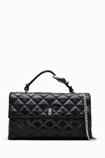The Medium Quilted Dual Shoulder Bag in Leather