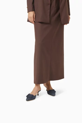 حذاء مايسيل مفتوح من الخلف بكعب 50 مم دينم
