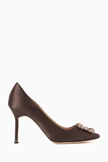 Hangisi 90 Buckle Pumps in Satin