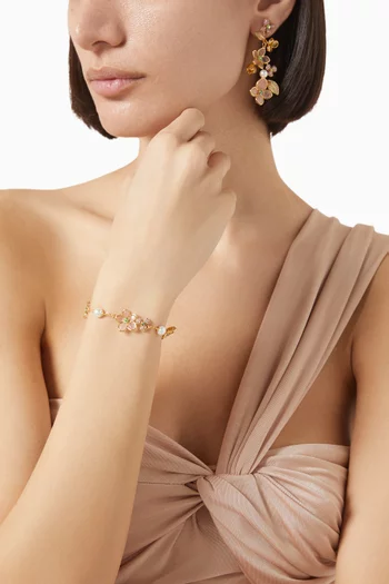 Pastel Petals Bracelet in Gold-tone Brass