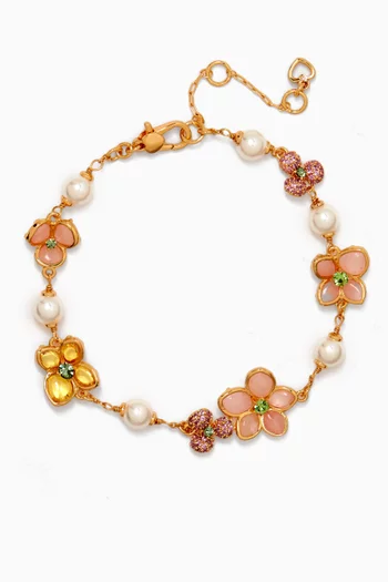 Pastel Petals Bracelet in Gold-tone Brass