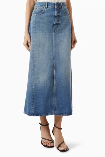 Gesso Midi Skirt in Denim