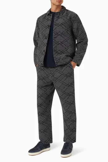 Kurt Tapered Pants in Diamond-stitch Jacquard