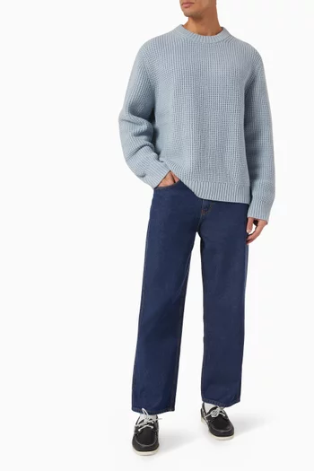 Wilde Crewneck Sweater in Waffle Knit