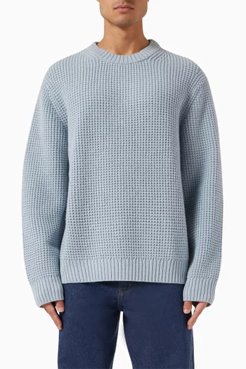 Wilde Crewneck Sweater in Waffle Knit