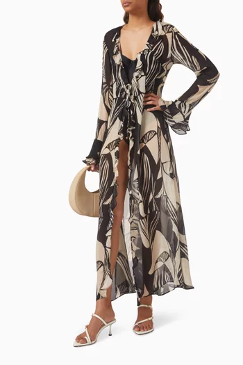 Martinique Frill Kaftan in Chiffon