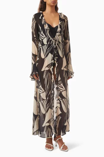 Martinique Frill Kaftan in Chiffon