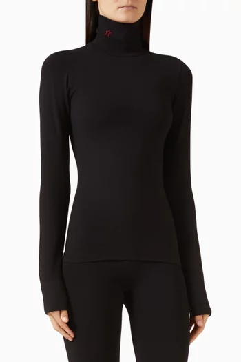 سترة حرارية منسوجة بياقة عالية