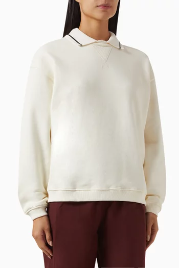 Oversized Collar Sweatshirt in Organic Cotton