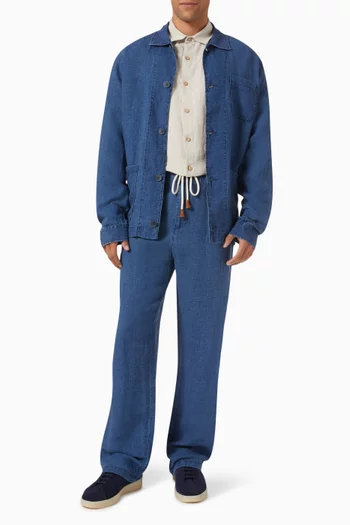 Matheo Jacket in Denim-linen