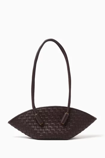 Olimpia Woven Basket Bag in Vegan Leather
