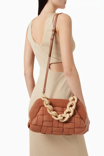 Bios Clutch Bag in Cotton-straw