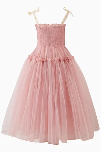 Nicola Flared Maxi Dress in Mesh