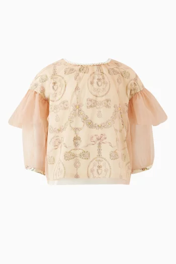 Danielle Top in Tulle Jacquard