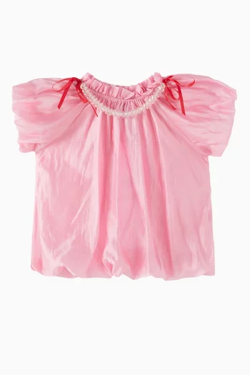 Electra Puff-sleeve Top in Lyocell Blend