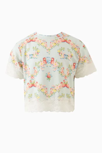 Liza Lace-trim T-shirt in Jersey