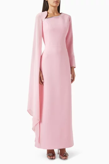 Asymmetrical-trim Maxi Dress