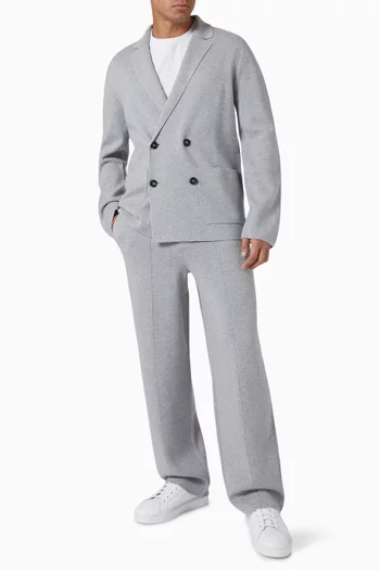 Straight Pants in Merino-cotton Knit