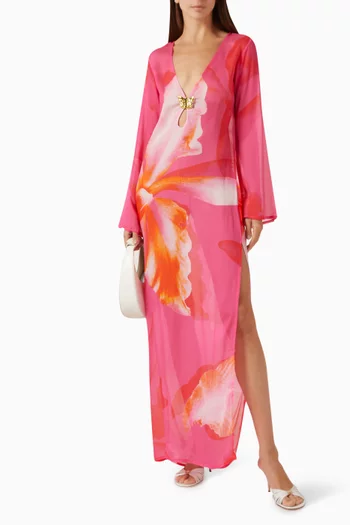 Hotline Butterfly Maxi Dress in Viscose