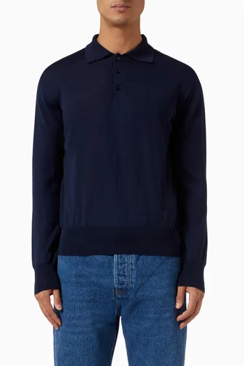 Polo Sweater in Wool-silk Blend