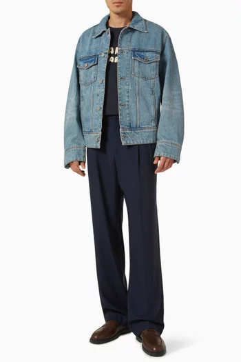 Logo Trucker Jacket in Denim