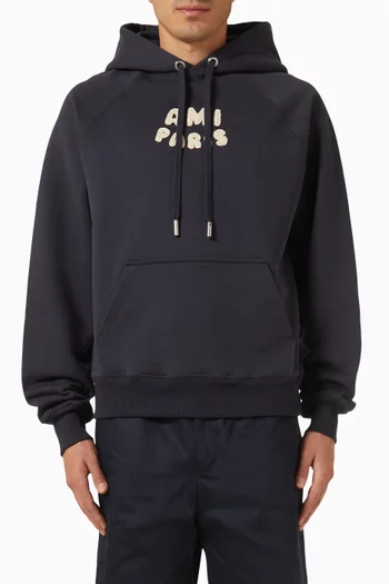 Boxy Logo Hoodie in Cotton
