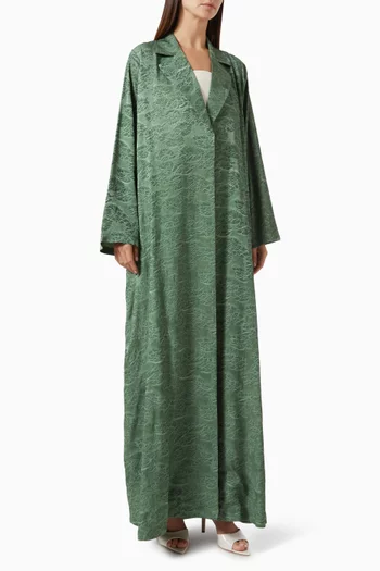 Notched Collar Abaya in Viscose