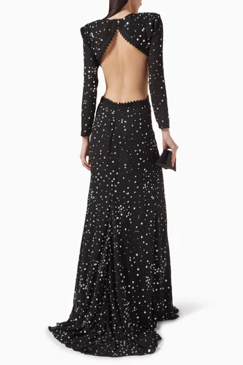 Sequin-embellished Gown in Chiffon