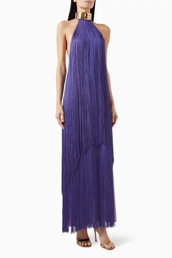 Necklace Fringe Maxi Dress
