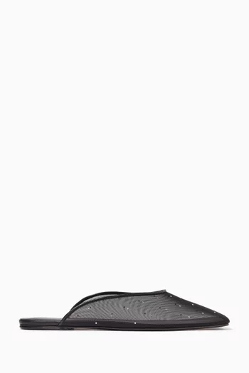 Crystal-embellished Mules in Mesh