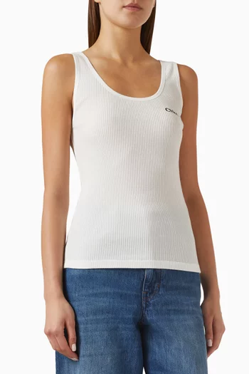 Logo Tank Top in Cotton Jersey