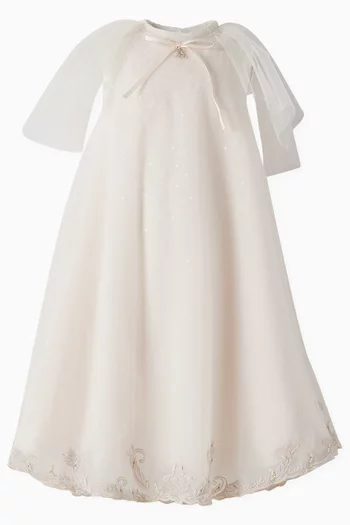 Daniella Floral-embroidered Dress in Tulle