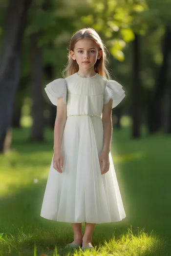 Tiffany Ruffled Cape Dress in Tulle