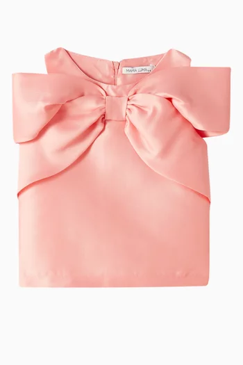 Macro Bow Blouse in Satin